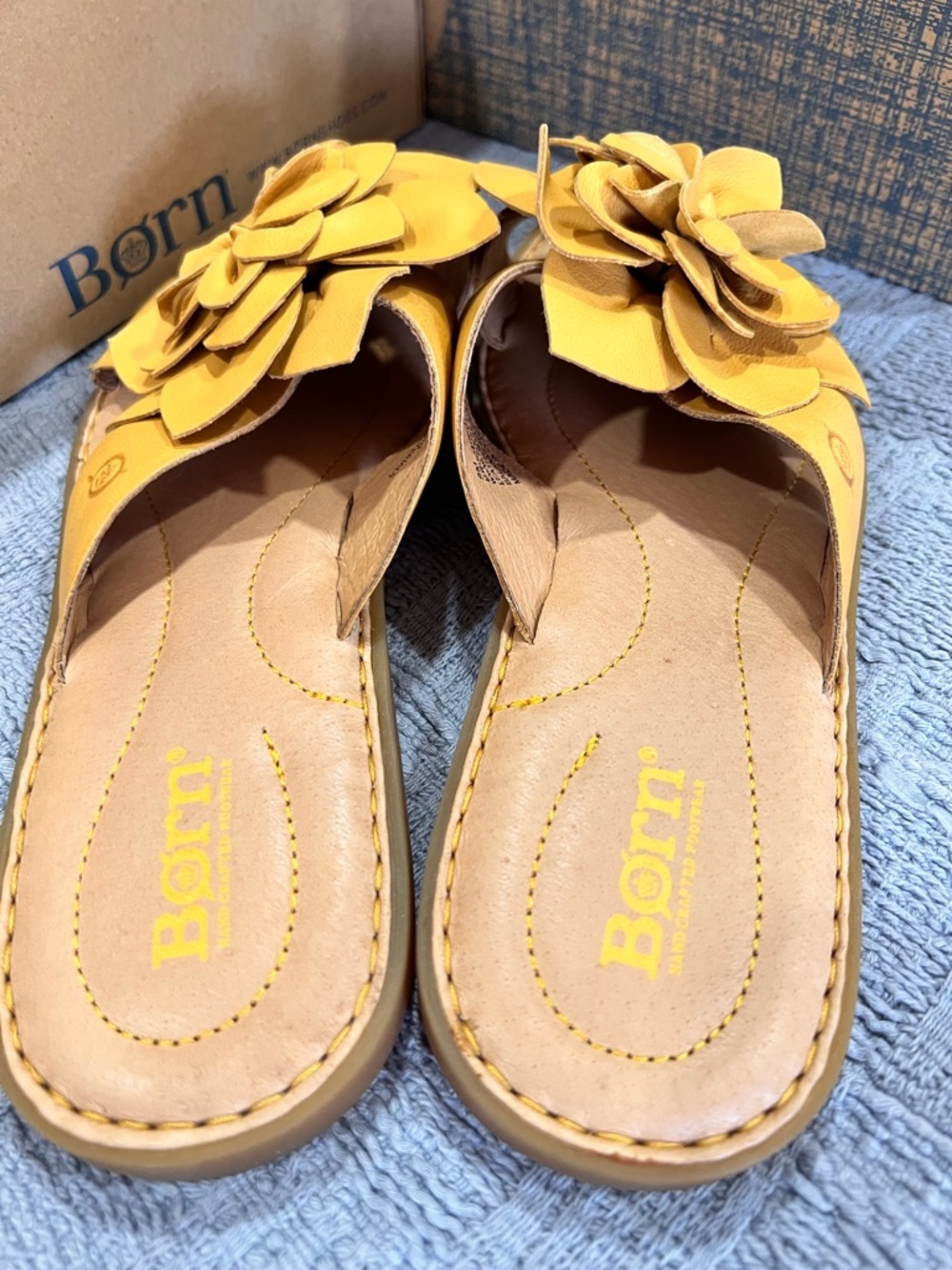Born Yellow Floral Slide Sandals - Picture 9 of 15